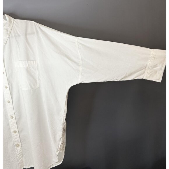 American Eagle Shirt Womens L White Oversized Fit Boyfriend Button Long Sleeve - Picture 2 of 16